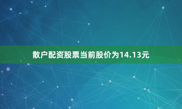 散户配资股票当前股价为14.13元