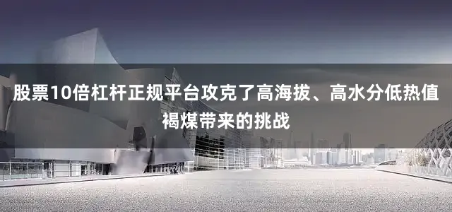 股票10倍杠杆正规平台攻克了高海拔、高水分低热值褐煤带来的挑战