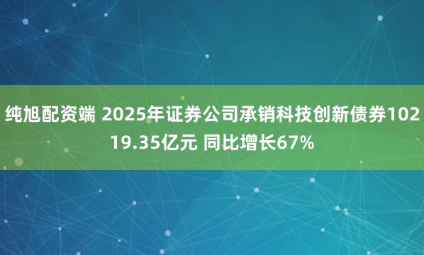 纯旭配资端 2025年证券公司承销科技创新债券10219.35亿元 同比增长67%